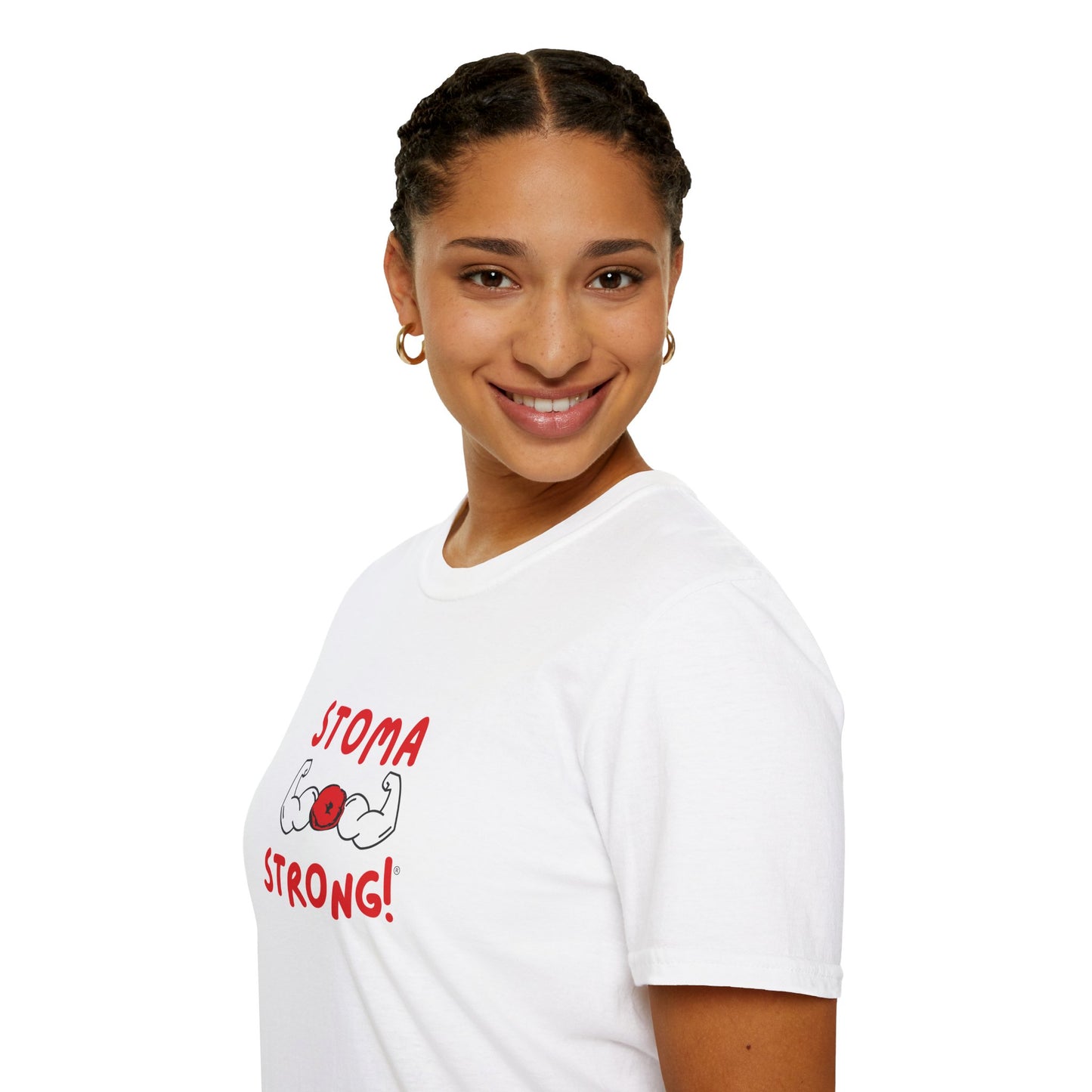 Ostomies Save Lives Softstyle T-Shirt - Stoma Strong, Encourage Ostomates Soft White T-Shirt