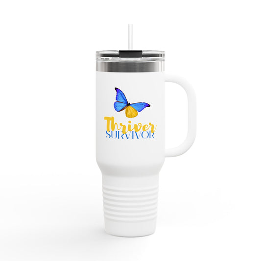 Thriver Survivor Insulated Travel Mug, 40oz - Perfect Gift for Cancer Warriors and Anyone Who's Survived Adversity
