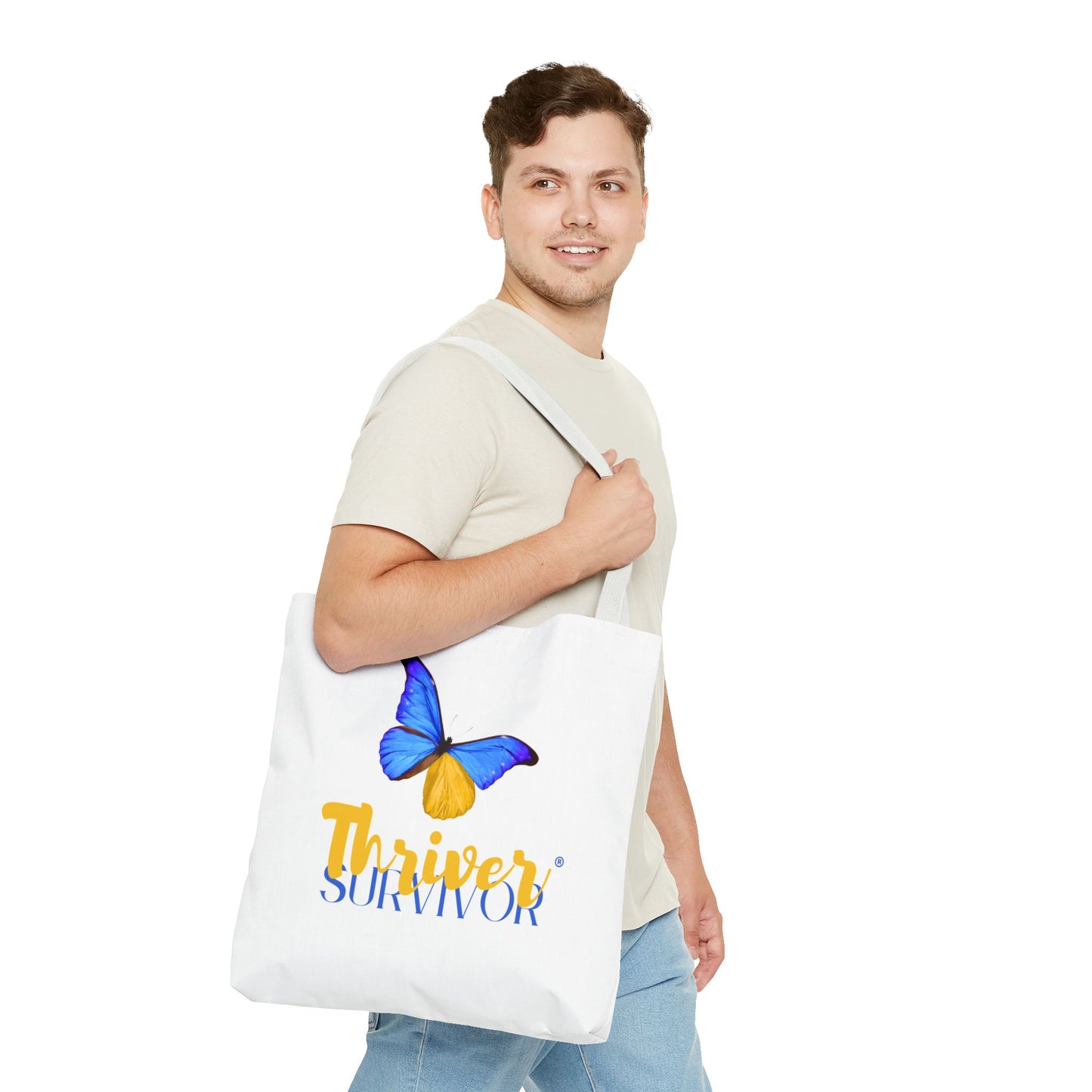 Canvas Tote Bag - Thriver Survivor Logo, Empowering and Inspiring Design, Perfect for Carrying Crafts and Errands