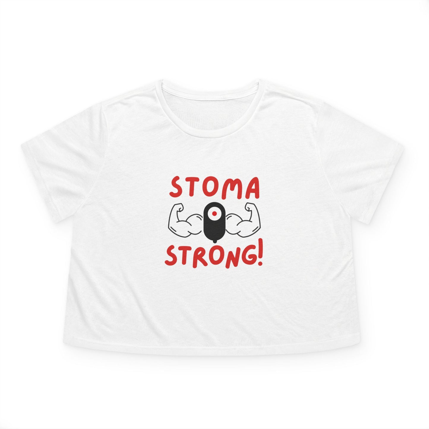 Empowering Women's Flowy Cropped Tee - Stoma Strong! | Fitness Shirt, Motivational Top, Gift for Her, Workout Tee, Casual Wear