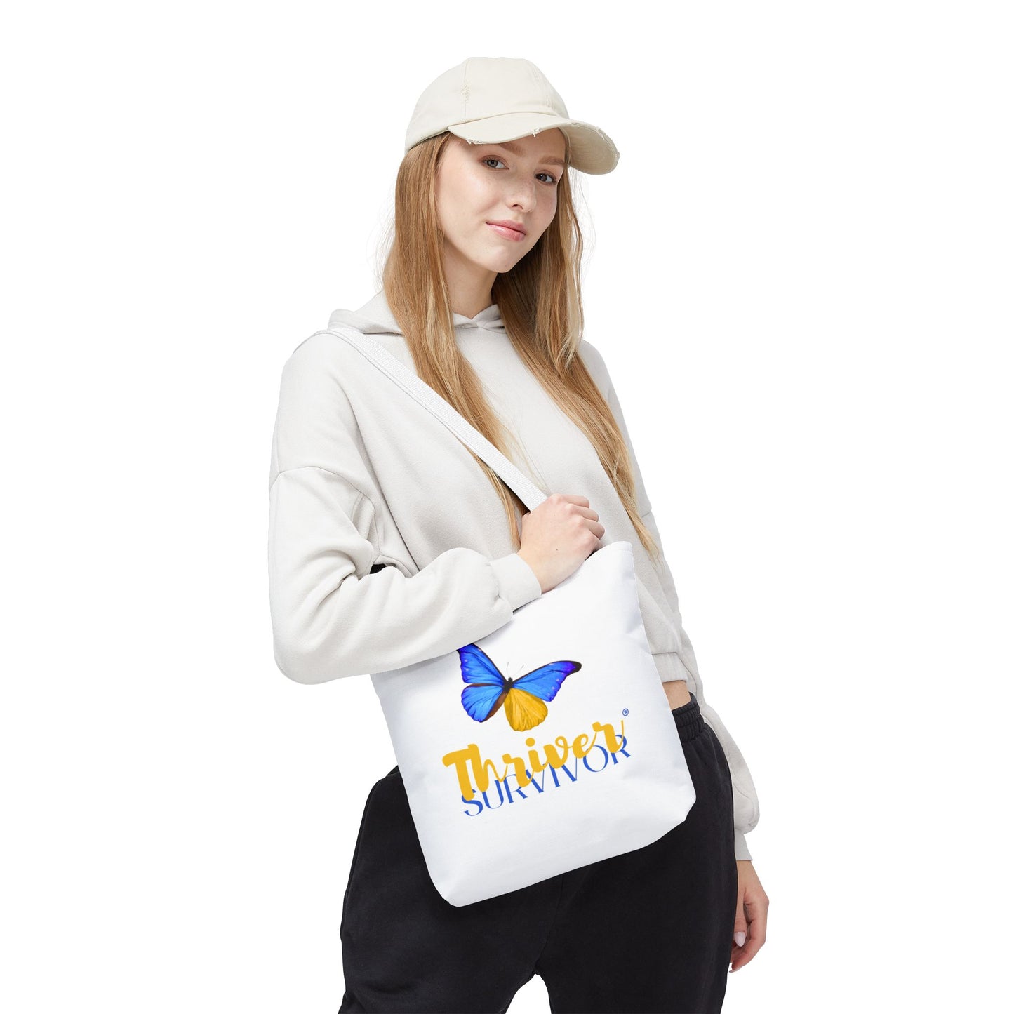 Canvas Tote Bag - Thriver Survivor Logo, Empowering and Inspiring Design, Perfect for Carrying Crafts and Errands