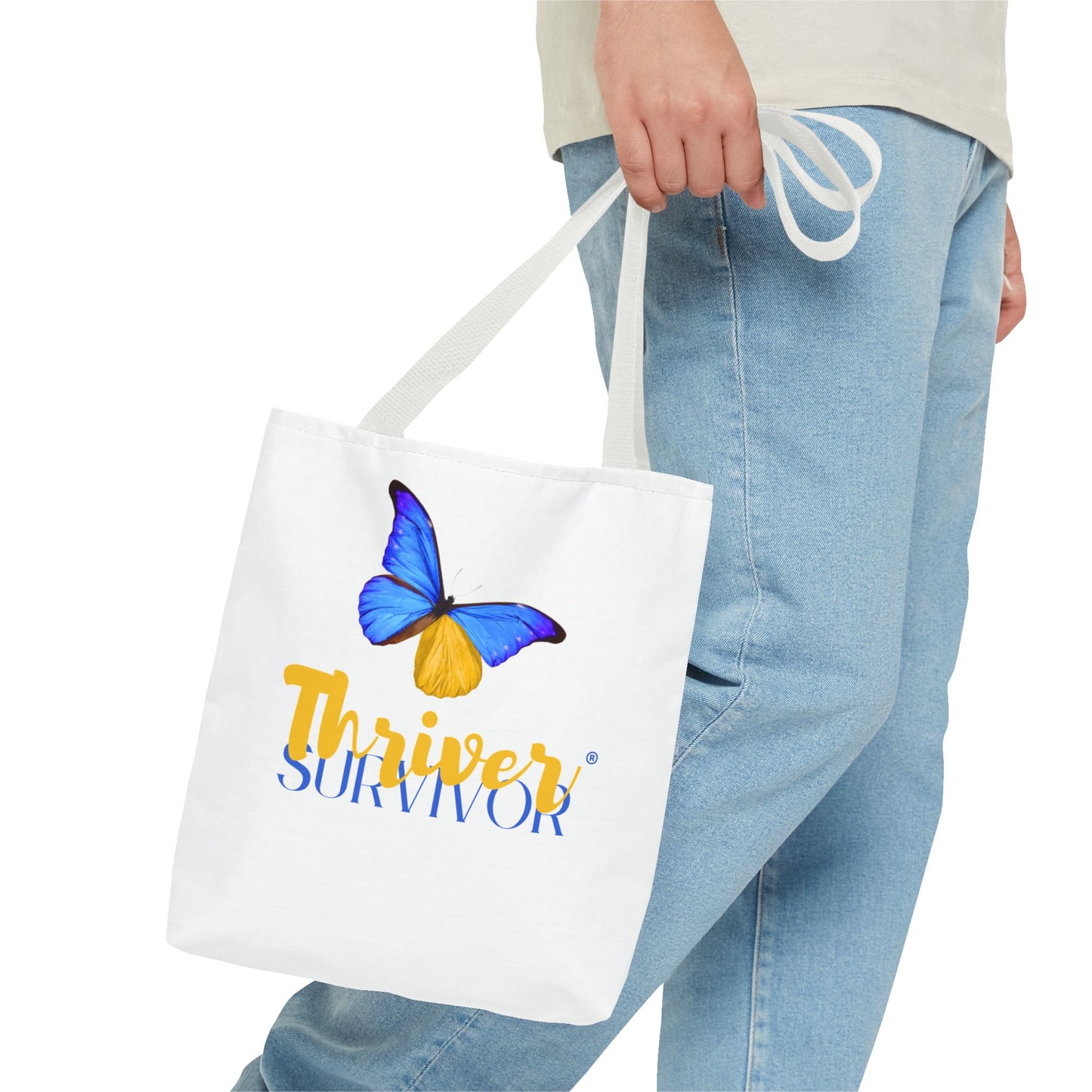 Canvas Tote Bag - Thriver Survivor Logo, Empowering and Inspiring Design, Perfect for Carrying Crafts and Errands