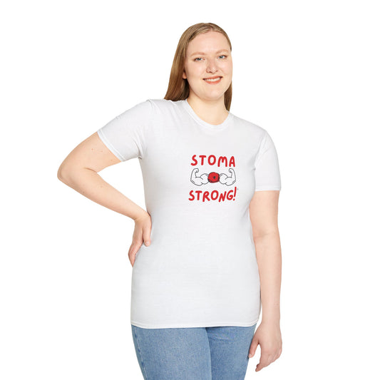 Ostomies Save Lives Softstyle T-Shirt - Stoma Strong, Encourage Ostomates Soft White T-Shirt